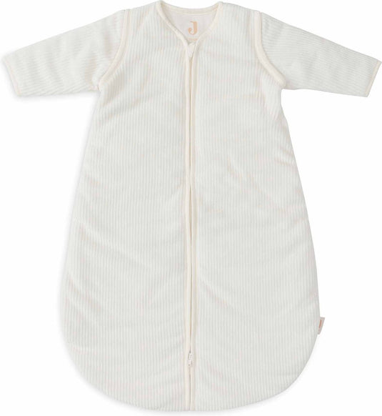 Jollein baby slaapzak winter met afritsbare mouw 60cm - rond - rib ivory - winterslaapzak