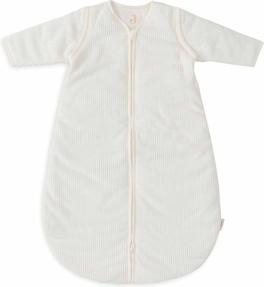 Jollein baby slaapzak winter met afritsbare mouw 110cm - rond - rib ivory - winterslaapzak