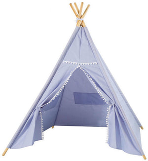Luxe tipi tent blauw met lichtjes, 128cm