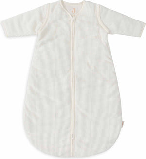 Jollein baby slaapzak winter met afritsbare mouw 60cm - rond - rib ivory - winterslaapzak