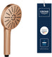 Grohe vitalio joy+ 120 handdouche - 3 straalsoorten - aquabooster - waterbesparend (7 l min) - geborsteld warm sunset