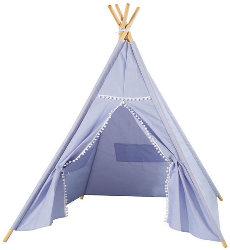 Chargez l'image dans la visionneuse de la galerie, Lobbes speelgoed bv luxe tipi tent blauw met lichtjes, 128cm

