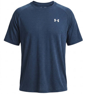 Under armour ua tech texturood ss-blu heren sportshirt - wham blauw - wit