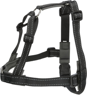 Trixie hondentuig - verstelbaar neopreen zwart 65-105x2.5cm - trainingstuig met reflecterende elementen