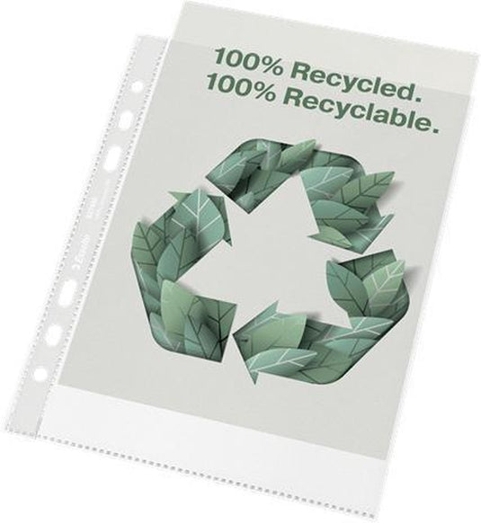 Esselte 100% gerecyclede pp a5 showtas - 70 micron - 6-gaats - 100x transparante, milieuvriendelijke insteekhoezen - duurzaamheid - voor thuiswerken - ideaal voor thuiskantoor