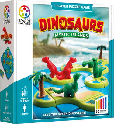 Smartgames dinosaurs: mystic islands - logisch denkspel - 80 opdrachten - breinbreker - vanaf 6 jaar - dino
