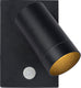 Lucide taylor - wandspot wandlamp binnen buiten - 1xgu10 - ip54 - bewegingssensor - zwart