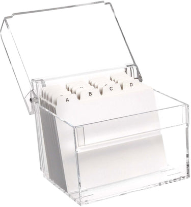 Maul kaartenbak met index a7 acryl 12 x 10 x 9.5 cm transparant
