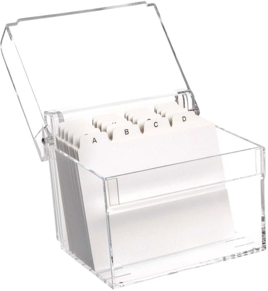 Maul kaartenbak met index a7 acryl 12 x 10 x 9.5 cm transparant