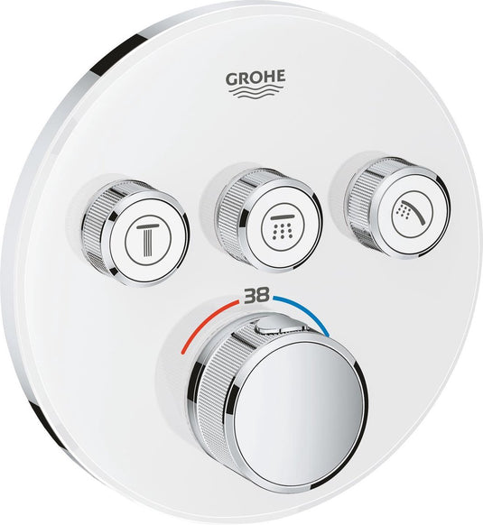 Grohe grohtherm smartcontrol thermostatiche douchekraan - inbouw mengkraan - met omstelling - rond - wit