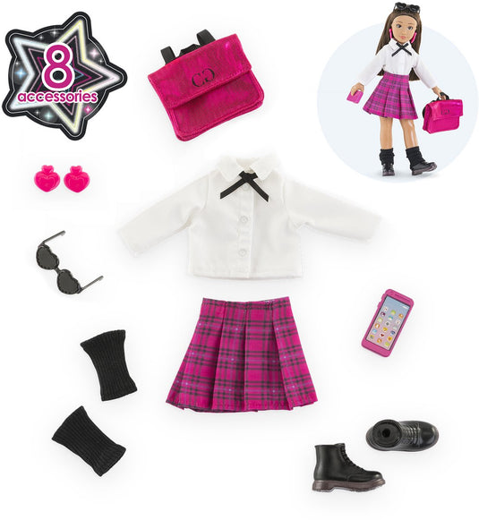 Corolle girls engelse student poppenkleren - mode accessoires set 28 cm.