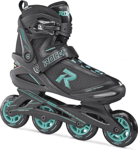 Icon inline skates softboot dames 80 mm 82A zwart aqua maat 38
