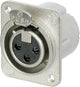 Neutrik nc3fd-lx-m3 xlr-connector flensbus, contacten recht aantal polen: 3 zilver 1 stuk(s)