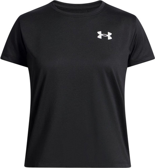 Under armour ua tech ssc-blk meisjes sportshirt - zwart - wit