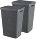 Curver jute wasmand met deksel - 58 liter - 2 stuks - donkergrijs