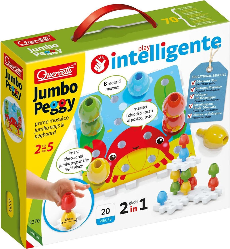 Laden Sie das Bild in Galerie -Viewer, Quercetti stapelspel jumbo peggy junior karton 24-delig
