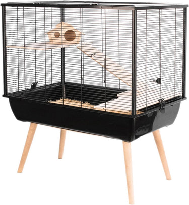 Zolux neo silta knaagdierkooi - dierenverblijf - zwart - 78 x 48 x 87,5 cm