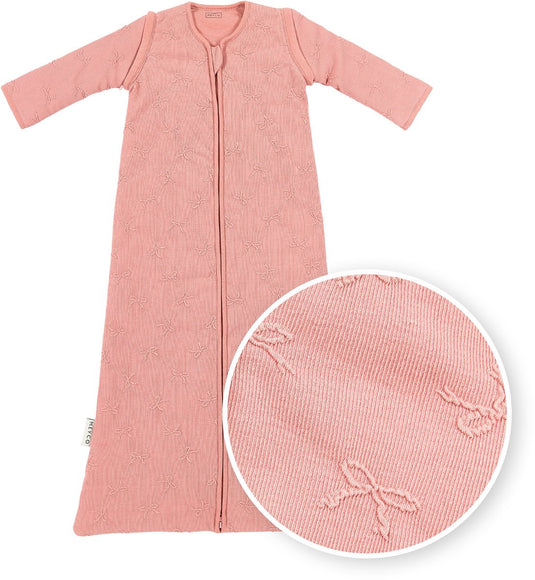 Meyco baby studio collection bow baby slaapzak met afritsbare mouwen - rose - 70cm - 2.5 tog