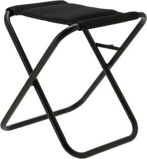 Travellife barletta campingkruk zwart - ventilerend en sneldrogend 2d mesh - inclusief inklapbeveiliging