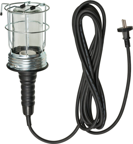 Brennenstuhl handlamp werkplaatslamp van hard rubber met stevige beschermkorf (60 w, 136 mm diameter, 5m kabel) zwart