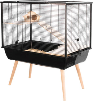 Zolux neo silta knaagdierkooi - dierenverblijf - zwart - 78 x 48 x 87,5 cm