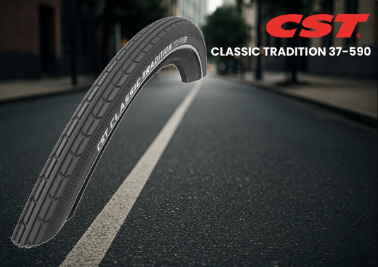 Cst buitenband classic tradition 26 x 1 3 8'' 37-590 - zwart met witte lijn