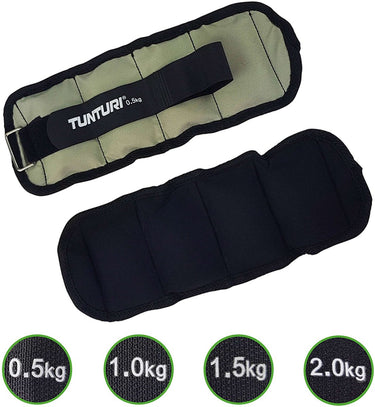 Tunturi enkelgewichten en polsgewichten - gewichten - 2 x 0.5kg - grijs