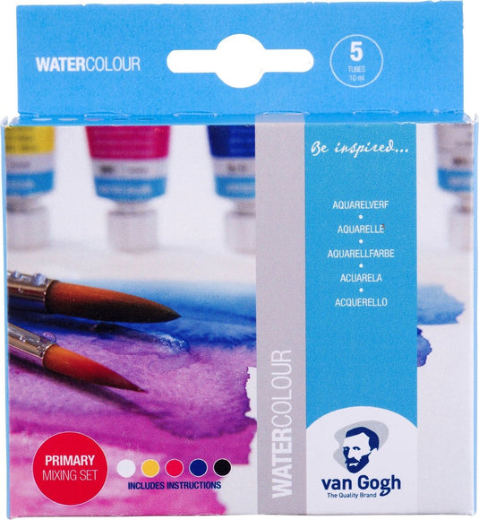 Van gogh aquarelverf primaire mengset | 5 x 10 ml tubes