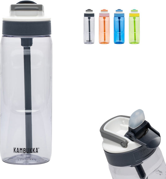Kambukka lagoon waterfles 750ml - clear 2.0 - met geïntegreerd rietje - 100% lekvrij