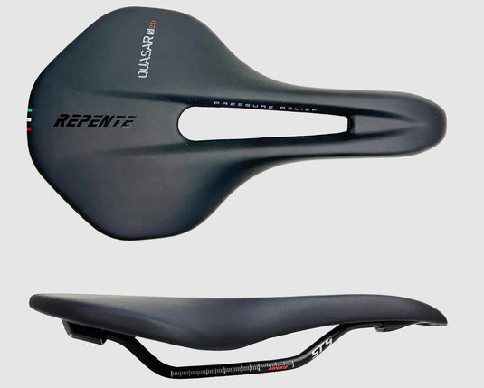 Repente zadel quasar s 2.0 thermoplastic stalen rails zwart