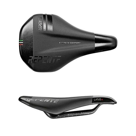 Repente zadel latus m full carbon zwart zilver logo
