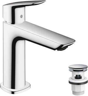 Hansgrohe logis fine - wastafelmengkraan - ééngreeps bediening - met afvoerplug - 100mm - chroom