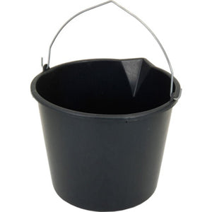 Basic emmer met schenktuit 12 liter zwart
