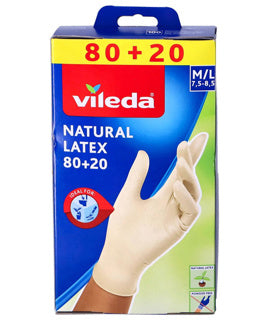 Vileda handschoen natural latex 80+20 | 2 stuks