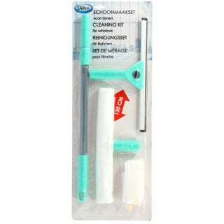 No brand raamtrekker met telescoopsteel en 2 doeken 130 cm | 2 stuks