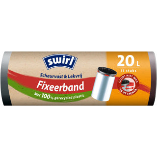 Swirl pedaalemmerzak met fixeerband 20l 15 stuks