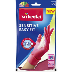 Vileda handschoenene sensitive easy fit large | 4 stuks