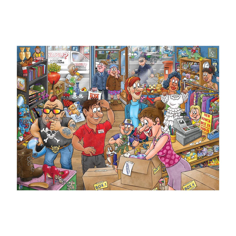 Afbeelding laden in galerijviewer, Jumbo wasgij mystery 29 - donatiedebacle! - 1000 stukjes puzzel - legpuzzel volwassenen
