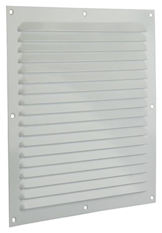 Afbeelding laden in galerijviewer, Renson 1006309 - schoepenrooster vlak alu ral 9010 250x250mm | 10 stuks

