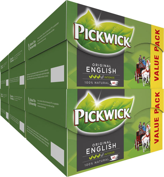 Pickwick english zwarte thee - extra grote verpakking 6 x 40 theezakjes