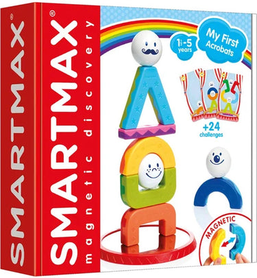 Smartmax my first acrobats - magnetisch sensorisch speelgoed - bouwset met opdrachtenkaarten - educatief speelgoed voor peuters - vanaf 1 jaar