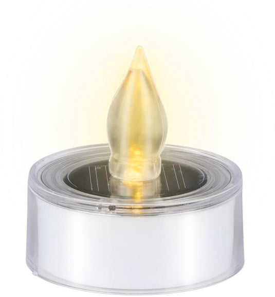Arti casa solar theelichtjes set van 2 - solar kaarsen warm wit licht - theelichtjes voor buiten ip44 - zonne-energie kaarsen ø5.5 x 5 cm - wit