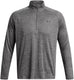 Under armour ua tech textured 1 2 zip-gry heren sportshirt - castlerock - zwart