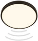 B.k.licht briloner chet - badkamerverlichting - led plafonniere - badkamer lamp - met bewegingssensor - ip54 - warm wit licht - 12w - ø29cm - zwart