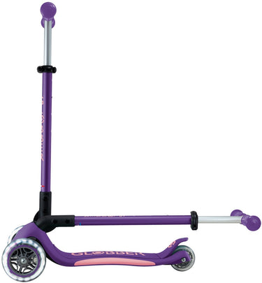 Globber 3-wiel step - primo foldable plus lights purple - paars - lichtgevende wielen - vouwbaar - in hoogte verstelbaar - vanaf 3 tot 9 jaar