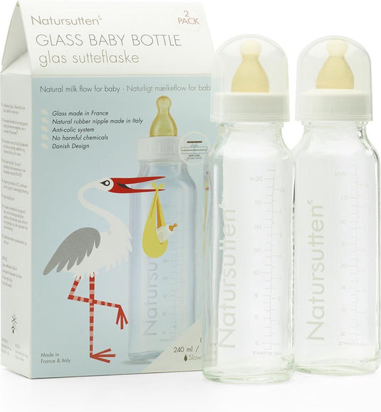 Natursutten - glazen drinkflessen - 240 ml - 2 stuks