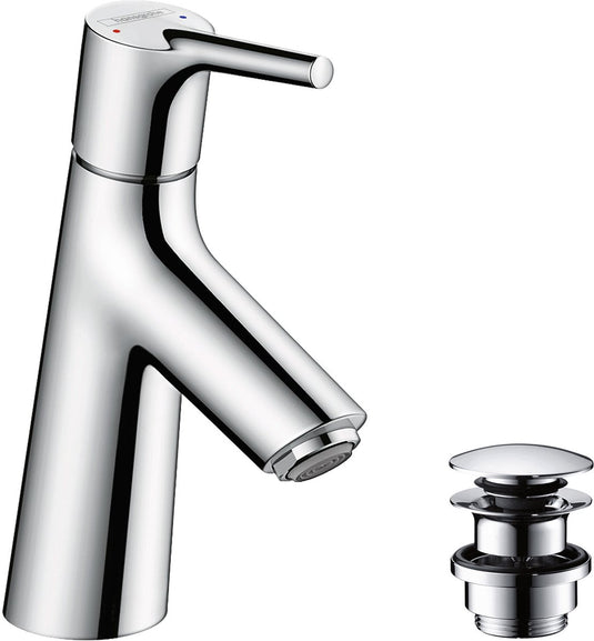 Hansgrohe talis s - wastafelmengkraan - ééngreeps bediening - met afvoerplug - 80mm maat - chroom