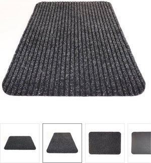 Merkloos sans marque zwarte deurmat- loopmat- schoonloopmat- 40x60- multi eco