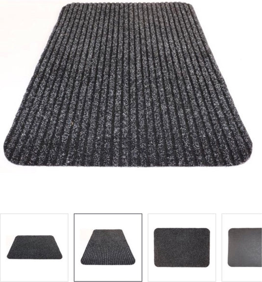 Merkloos sans marque zwarte deurmat- loopmat- schoonloopmat- 40x60- multi eco