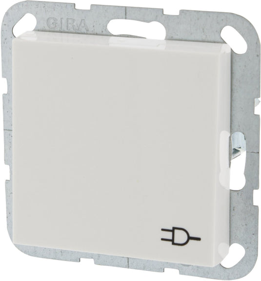 Gira system 55 contactdoos - inbouw - 1-voudig - randaarde - met klep - polarwit